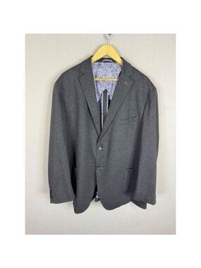 Jermyn & Bond Mens Modern Fit Knit Blazer Charcoal Grey Sport Coat XXL Regular